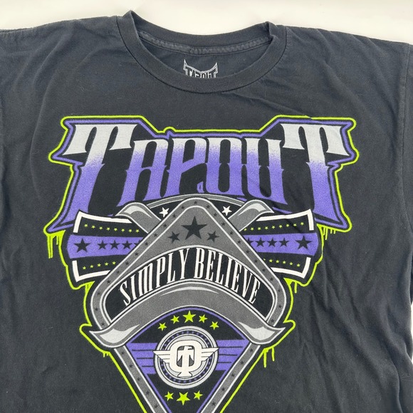 Tapout T Shirt Mens‎ Large Simply Believe MMA Fighting Graphic Tee Black - Picture 4 of 5